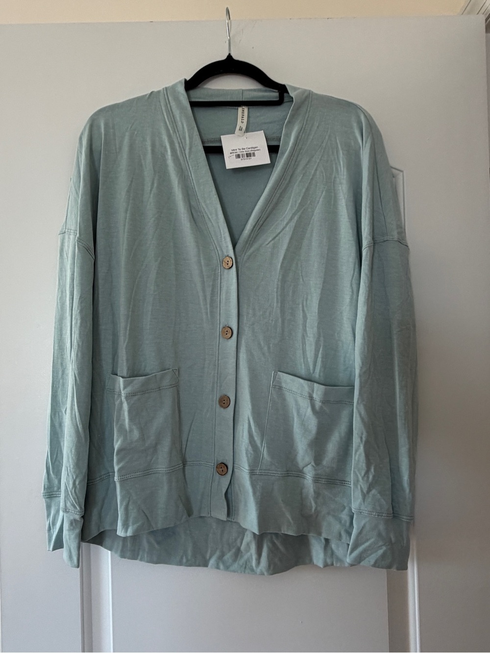 Emerald Mint Green Lightweight Open Cardigan